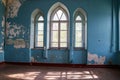 Interior of old abandoned Sharovka palace, also known as Sugar Palace in Kharkov region, Ukraine Royalty Free Stock Photo