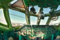 Interior of an old aircraft with control panel Royalty Free Stock Photo