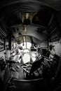 Interior of an old aircraft with control panel Royalty Free Stock Photo