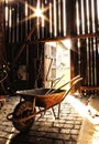 Interior of old barn Royalty Free Stock Photo