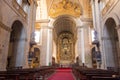 Interior of old catholic cathedral. Medieval church inside. Religion and christianity concept. Religious architecture. Royalty Free Stock Photo