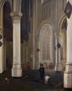 Interior of the old church of Delft, painting by Hendrick Corneliszoon van Vliet Royalty Free Stock Photo