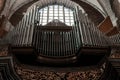 The interior of the old church in Krakow. Icons in the church. Ancient architecture. Gothic church in Poland. Royalty Free Stock Photo