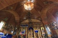 Interior old church in Rarau Mountains, Romania Royalty Free Stock Photo