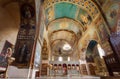 Interior of old church with sanctuary and frescoes at the Shio-Mgvime monastery Royalty Free Stock Photo