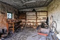 Interior of an old dirty garage