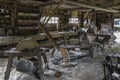 Interior of an old boat shed Royalty Free Stock Photo