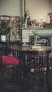 interior with old furniture and fireplace Royalty Free Stock Photo