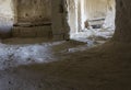 Interior of an old house-cavern in Matera historic town Royalty Free Stock Photo