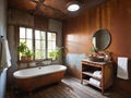 interior of a old house, rusty bathroom room Royalty Free Stock Photo