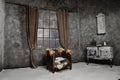 Interior of old medieval abandoned house Royalty Free Stock Photo