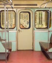 Interior old metro underground train Royalty Free Stock Photo