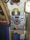 The interior of an old military diesel submarine