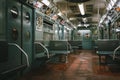 Interior of an old NYC Subway car, New York, New York Royalty Free Stock Photo
