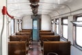 Interior of the old railway passenger car Royalty Free Stock Photo