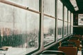 interior of the old railway passenger car Royalty Free Stock Photo