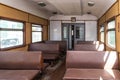 Interior of the old railway passenger car Royalty Free Stock Photo