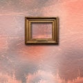 Interior of old room with wooden frames for pictures Royalty Free Stock Photo