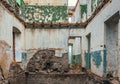 Interior of old ruined abandoned house Royalty Free Stock Photo