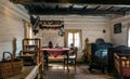 Interior of old rural cottage in village Vlkolinec, Slovakia Royalty Free Stock Photo