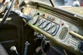 Blurred interior of an old Russian military car Royalty Free Stock Photo