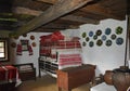 Interior of an old traditional Romanian house at the Astra museum in Sibiu, Romania. Royalty Free Stock Photo