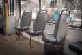 Interior of an old tram Royalty Free Stock Photo