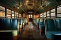 Interior of old vintage bus Royalty Free Stock Photo