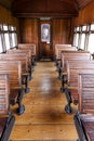 Interior of old wagon steam train passengers Royalty Free Stock Photo