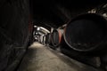 Interior of an old wine cellar, barrels Royalty Free Stock Photo