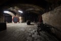 Interior of an old wine cellar, barrels Royalty Free Stock Photo