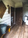 Interior of an old wooden house in the countryside