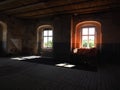 interior of an old and worn out castle (Penkun castle, Germany)