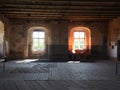 interior of an old and worn out castle (Penkun castle, Germany)