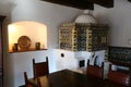 The interior of one of the Dracula castle`s rooms with a stove Royalty Free Stock Photo