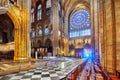 Interior of one of the oldest Cathedrals in Europe- Notre Dame de Paris Royalty Free Stock Photo