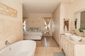 Contemporary bathroom interior in a stylish suburban home Royalty Free Stock Photo