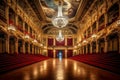 Interior of the opera hall, classical architecture of entertainment performances, ballet, theater. AI generated. Royalty Free Stock Photo