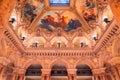 Paris, France - November 14, 2019: Interior of the Opera National de Paris Garnier lobby of the main staircase Royalty Free Stock Photo