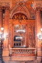 Paris, France - November 14, 2019: Interior of the Opera National de Paris Garnier lobby of the main staircase Royalty Free Stock Photo