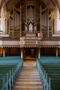 Interior and organ in the City church St. Marien (St. Mary\'s Church ), Lutherstadt.