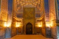 interior of the ornate interior of the madrasah, Registan Tilya Kori Madrasah mosaic pattern design background of