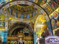 The interior of Orthodox church of Saint Savvas of the patron saint of the Greek Royalty Free Stock Photo