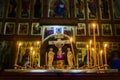 Interior of orthodox church in the Staritsa, Tver region.