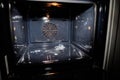 Interior of oven cleaned after the pyrolytic hot cleaning process Royalty Free Stock Photo