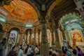 Interior Painted Dome and Arche of BAPS Swaminarayan Temple Gondal Saurashtra Gujarat