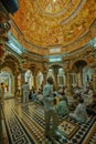 Interior Painted Dome and Arche of BAPS Swaminarayan Temple Gondal Saurashtra Gujarat