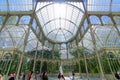 Interior of Palacio de Cristal Glass Palace in Buen Retiro Park in Madrid, Spain