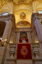 Interior of The Palacio Real de Madrid Royal Palace is the ceremonial residence of the royal Royalty Free Stock Photo