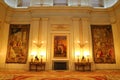 Interior of The Palacio Real de Madrid Royal Palace is the ceremonial residence of the royal Royalty Free Stock Photo